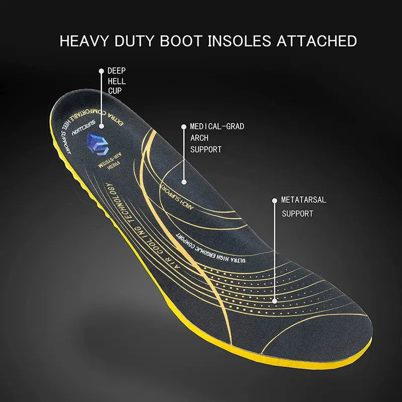 Mens Moc Toe Heavy Duty Steel Toe Work Boots