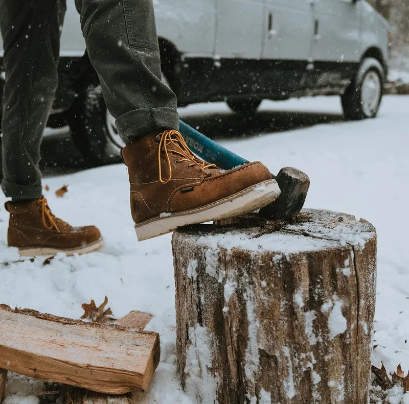Edgewood Steel Toe Waterproof Shoes Men's 6-Inch Brown Work Boots