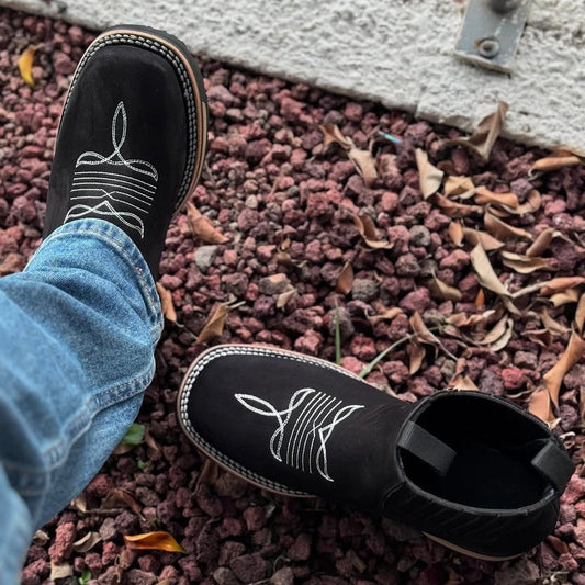 Blcak Nobuck Leather Botin - 3D Sole Composite Toe