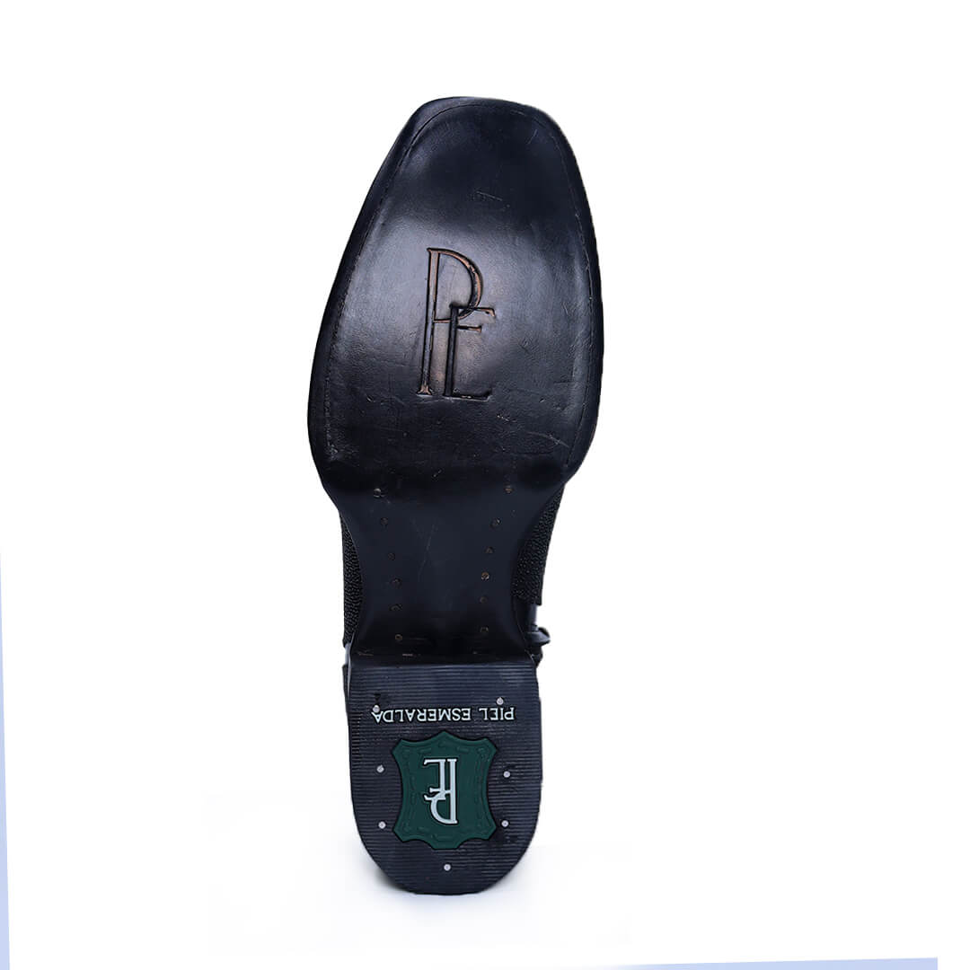 Men's Dress Boots In Genuine Stingray Leather Black