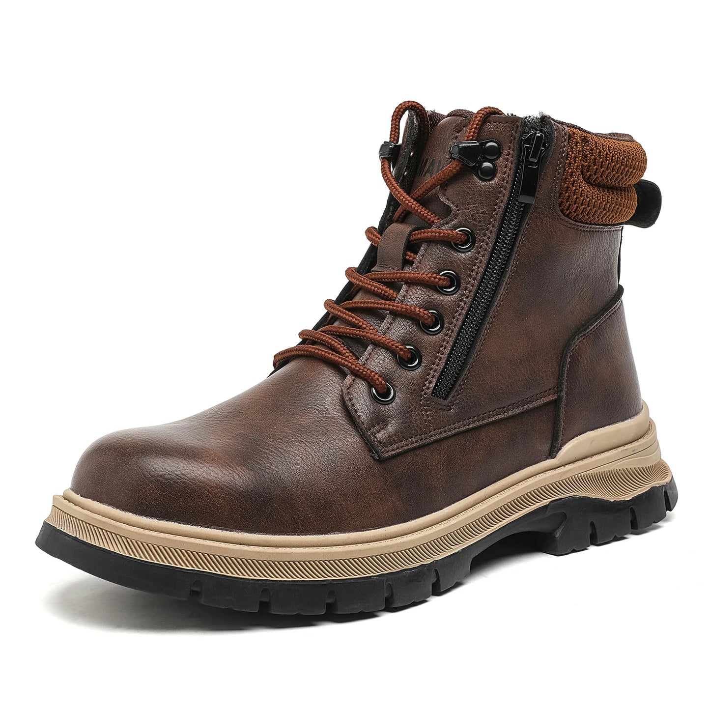 Men Water Resistant Brown Hiking Safety Work Boots
