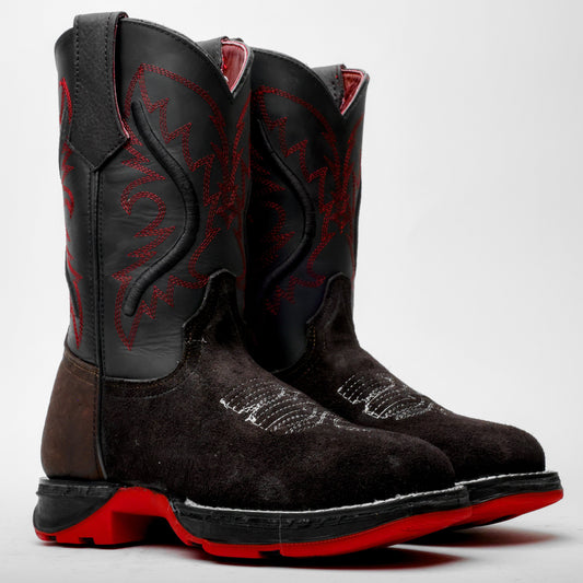 NEW  Black Rough-Out Leather Boots With 3D Lightweight Sole - Composite Toe