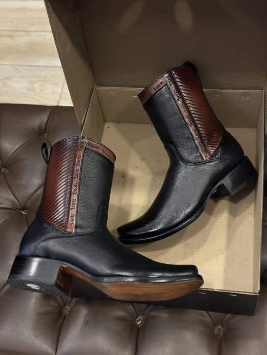MEN'S DUBAI TOE MARCO Black Leather Zip Boots