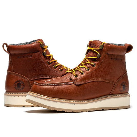 Waterproof Moc Toe Work Boots For Men