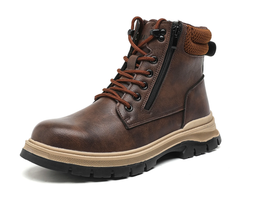 Men Water Resistant Brown Hiking Safety Work Boots