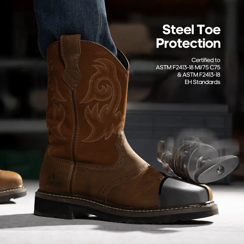NORTIV 8 Steel Toe Cowboy Boots For Men
