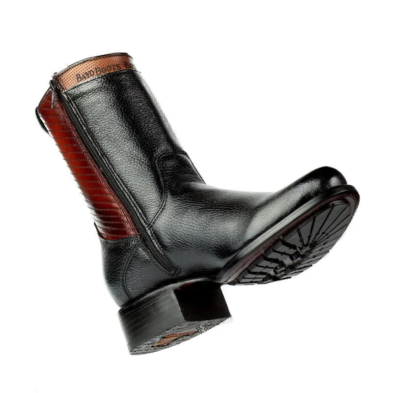 MEN'S DUBAI TOE MARCO Black Leather Zip Boots