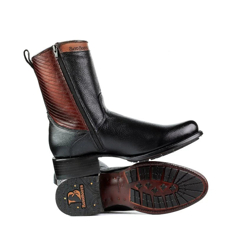 MEN'S DUBAI TOE MARCO Black Leather Zip Boots