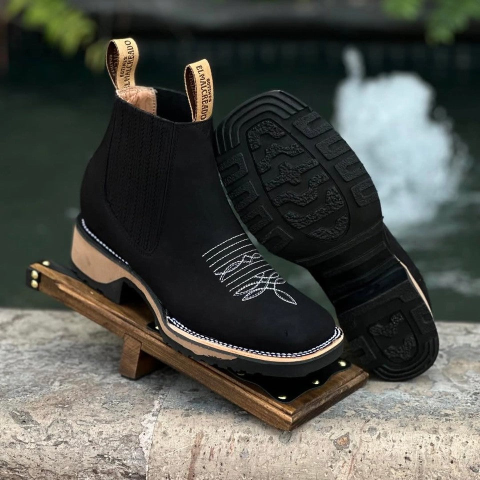 Blcak Nobuck Leather Botin - 3D Sole Composite Toe