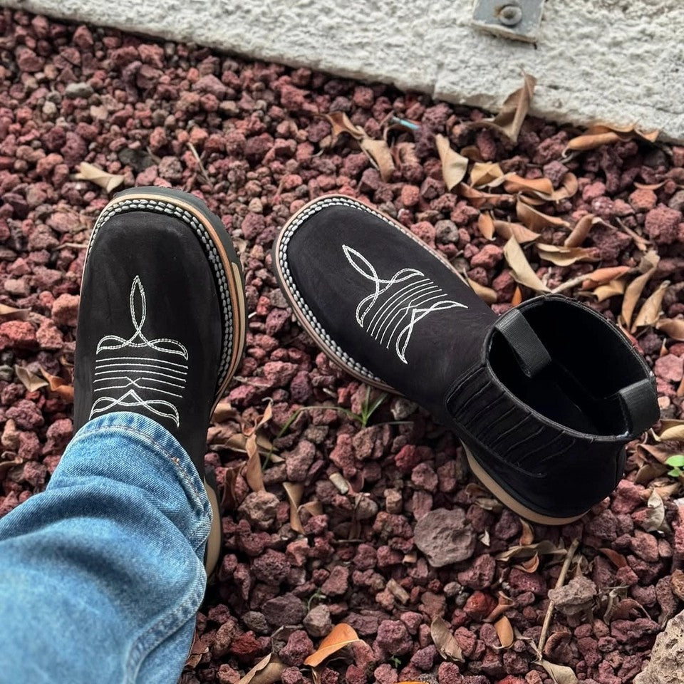 Blcak Nobuck Leather Botin - 3D Sole Composite Toe