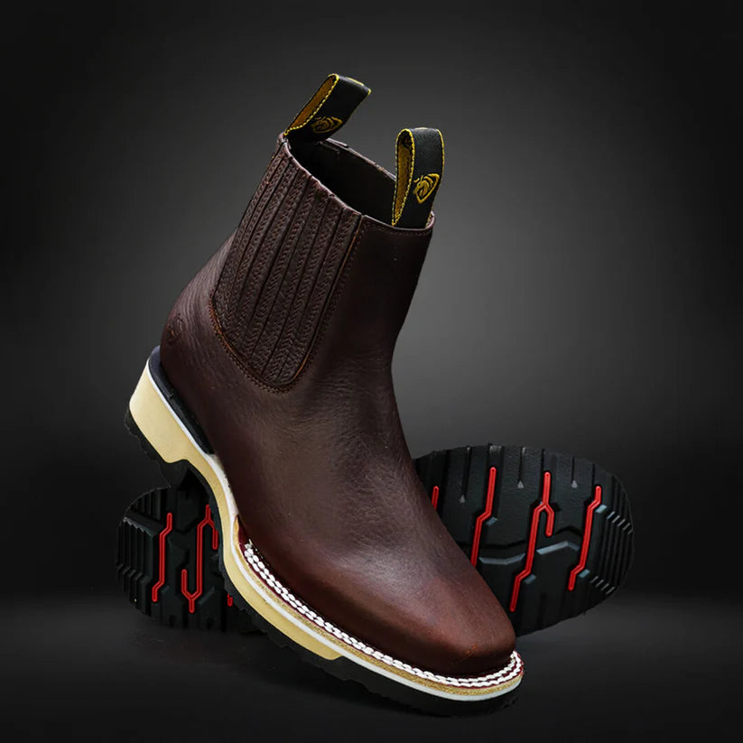 Grained Leather Botin With Dual-Density Sole