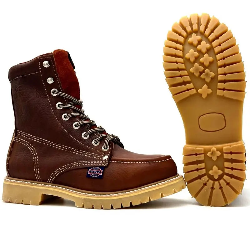 White Wolf 8 Inch Lacer Moc Toe Work Boot