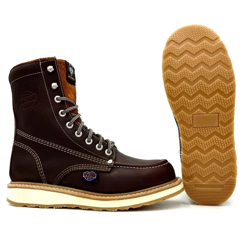 White Wolf 8 Inch Lacer Moc Toe Work Boot