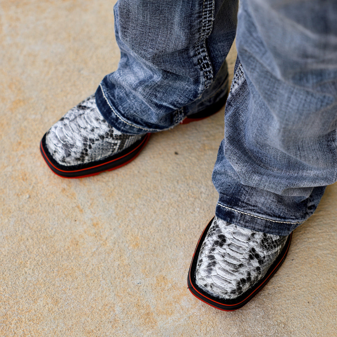 Natural Python Leather Boots - 3D Sole Composite Toe