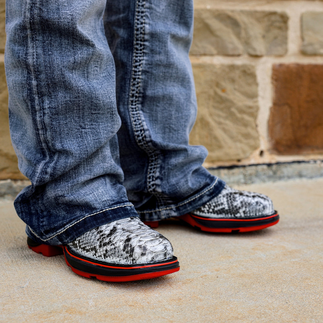 Natural Python Leather Boots - 3D Sole Composite Toe