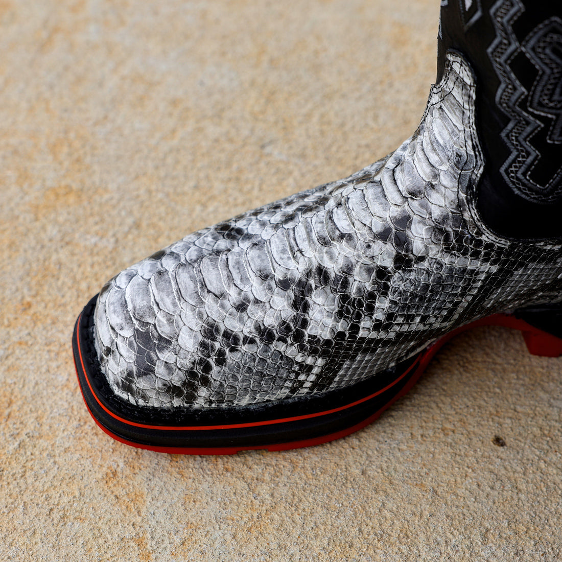 Natural Python Leather Boots - 3D Sole Composite Toe