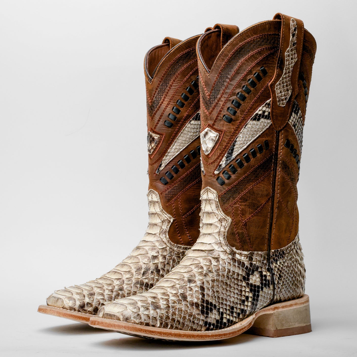 Genuine Python Boots - Square Toe