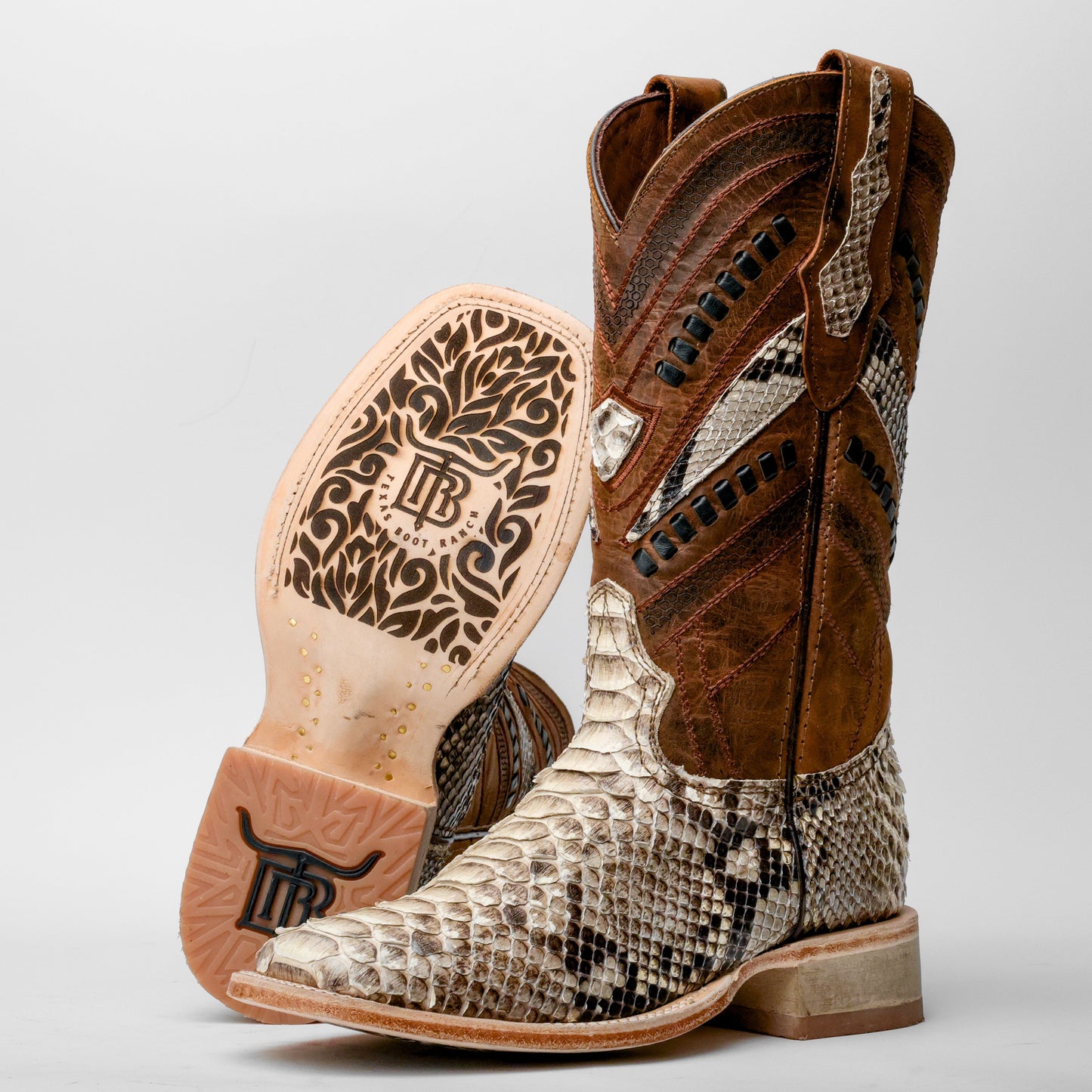 Genuine Python Boots - Square Toe