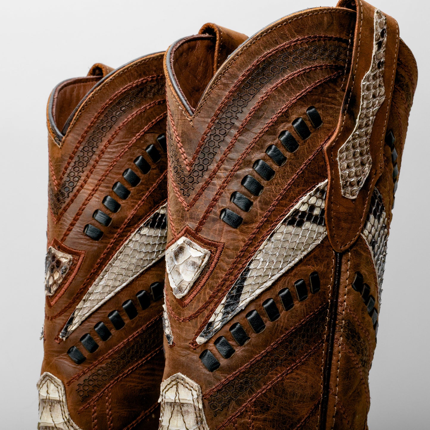 Genuine Python Boots - Square Toe