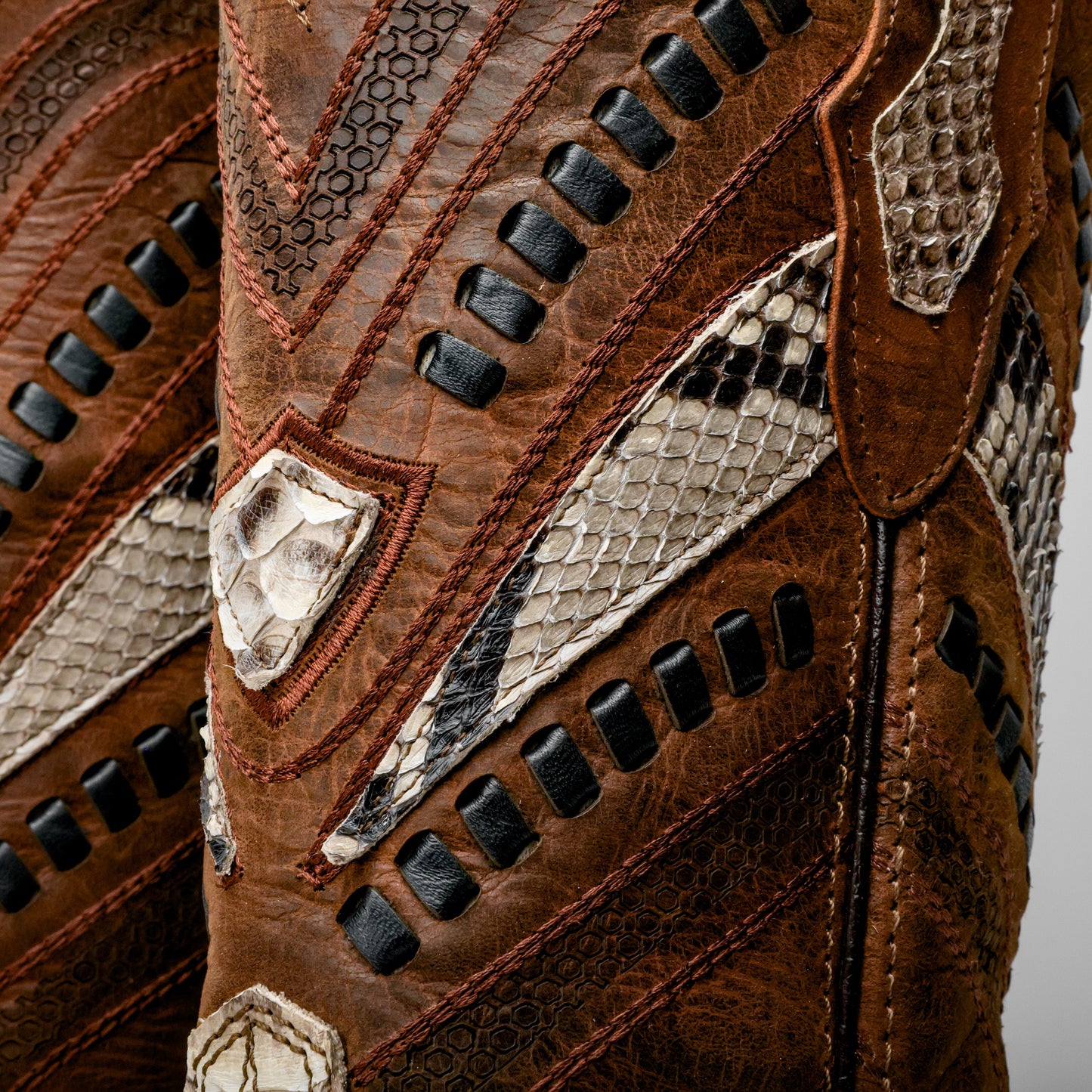 Genuine Python Boots - Square Toe