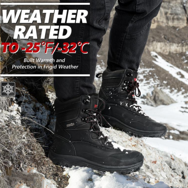 Men's Snow Boots Waterproof Insulated Mountaineering Shoes