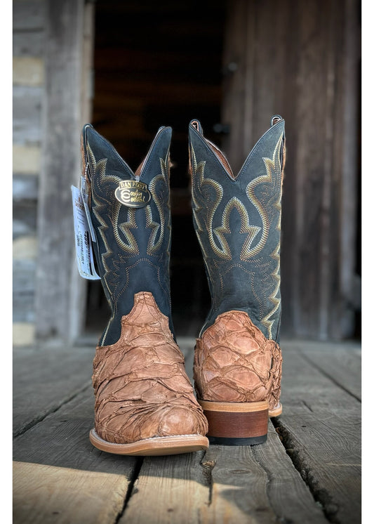 BIG BASS FISH BOOT | TONY LAMA MEN SQUARE TOE WESTERN BOOT LEVIATHAN CHOCOLATE