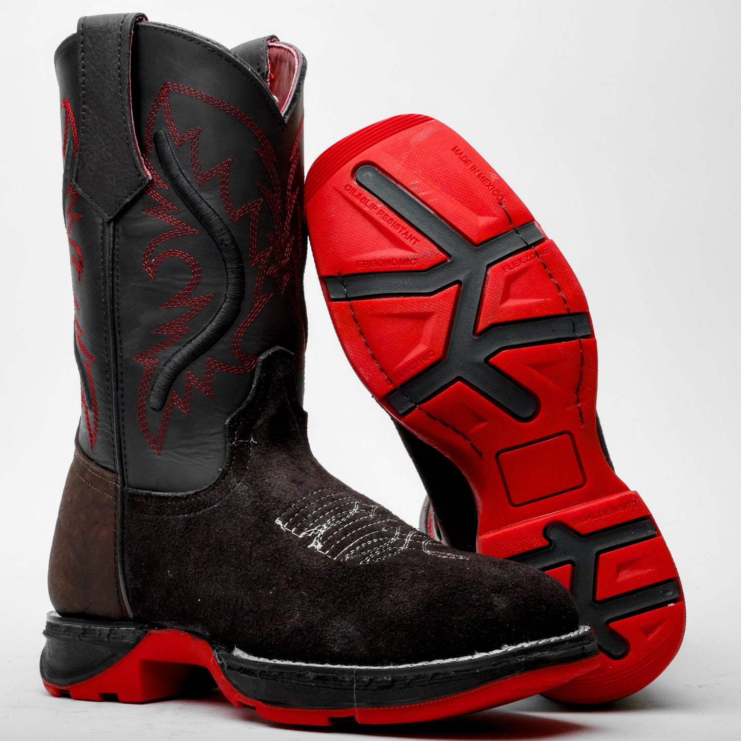 NEW  Black Rough-Out Leather Boots With 3D Lightweight Sole - Composite Toe