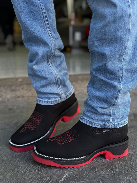 New Black Nobuck Leather Botin - 3D Sole Composite Toe