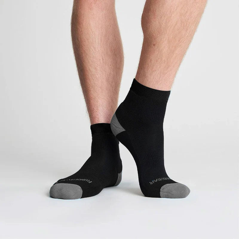 Unisex Anti-Blister Mid Running Socks – Black/Grey